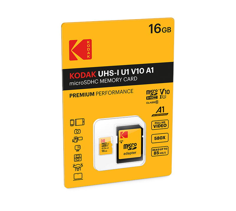 KODAK microSD PREMIUM PERFORMANCE Class 10 UHS-I U1 V10 A1