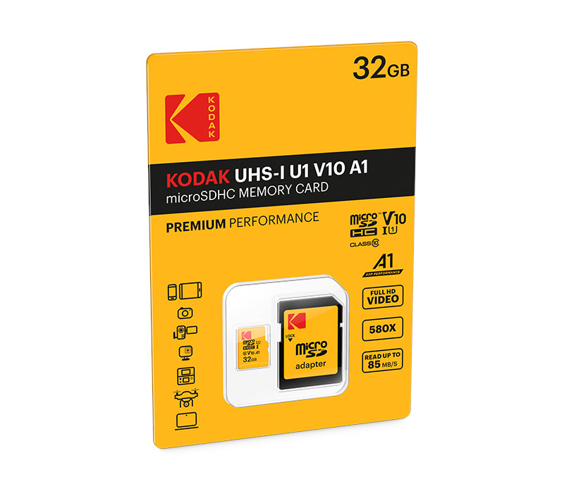 KODAK microSD PREMIUM PERFORMANCE Class 10 UHS-I U1 V10 A1